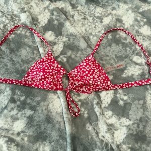 Romwe Pink & White Bikini Top